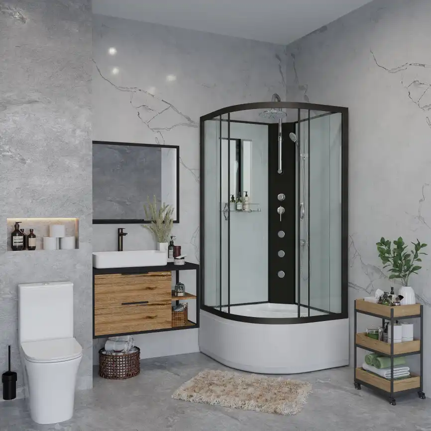 Душевая кабина Niagara Classic 100х100х240 NG-6709-14BKTG высокий поддон, с гидромассажем, 67091414BKTG фото 2