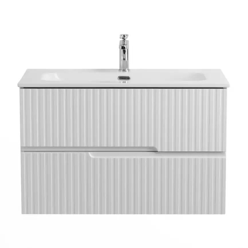 Тумба под раковину Cezares DUET-N 80 см, DUET-N-800-2C-SO-BO подвесная, Bianco Opaco фото 1