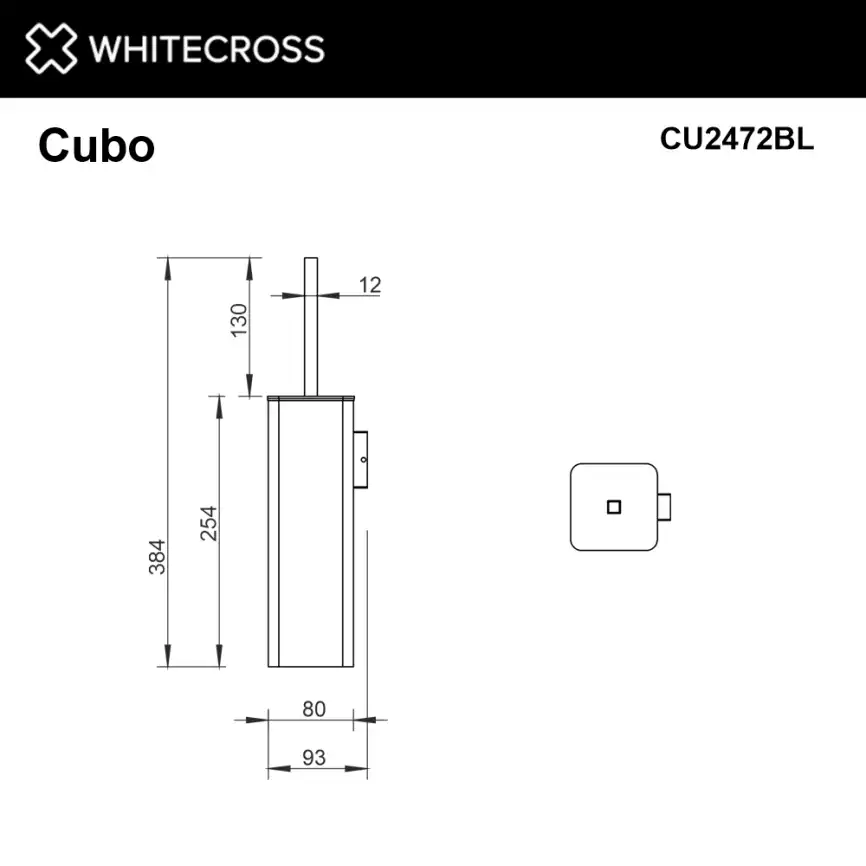 Ершик для унитаза Whitecross CUBO black, CU2472BL, Черный матовый фото 2