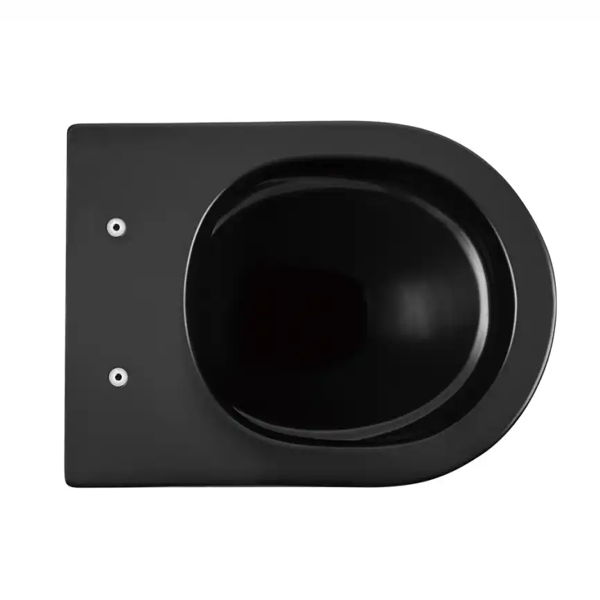Подвесной унитаз ABBER Bequem AC1102MB черный матовый, безободковый, с сиденьем микролифт фото 7