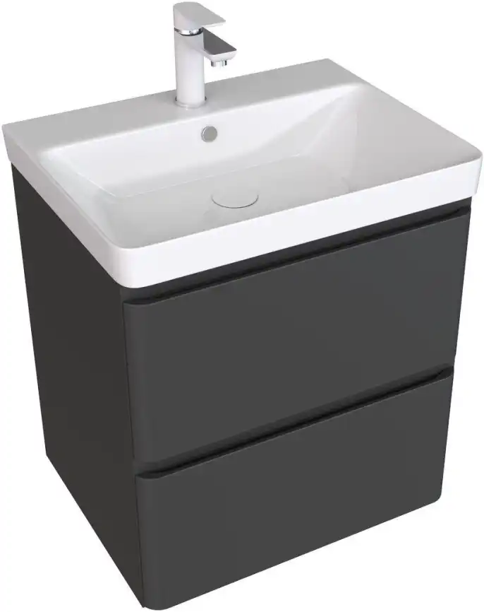 Тумба под раковину Aquanet Эмбер 60 черный матовый 330466 фото 1
