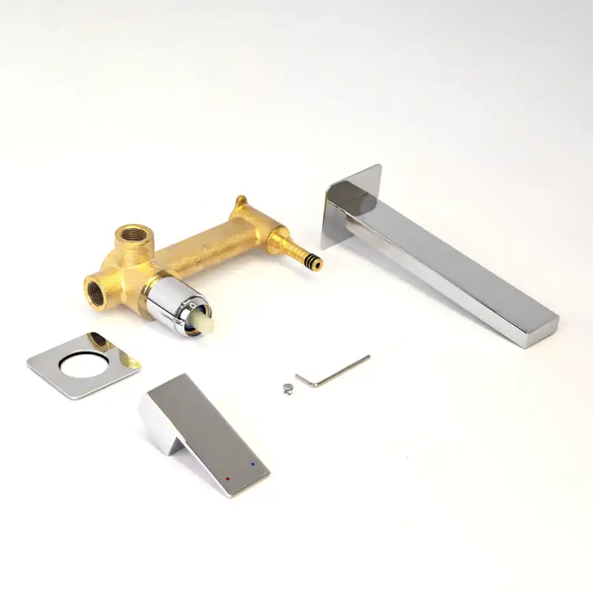 Смеситель для раковины AVS Cube 811-202-CR встраиваемый, с внутренней частью, хром фото 5