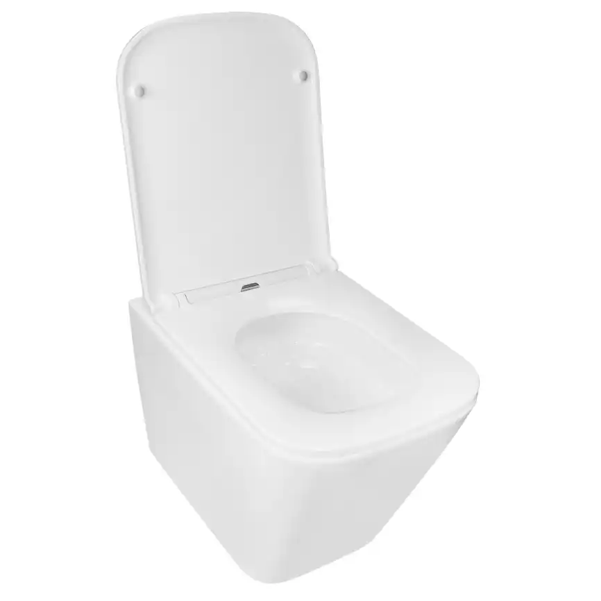 Подвесной унитаз Azario Teramo AZ-0052-UQ3 безободковый, смыв Торнадо, в комплекте с сидением микролифт, Белый глянцевый фото 4