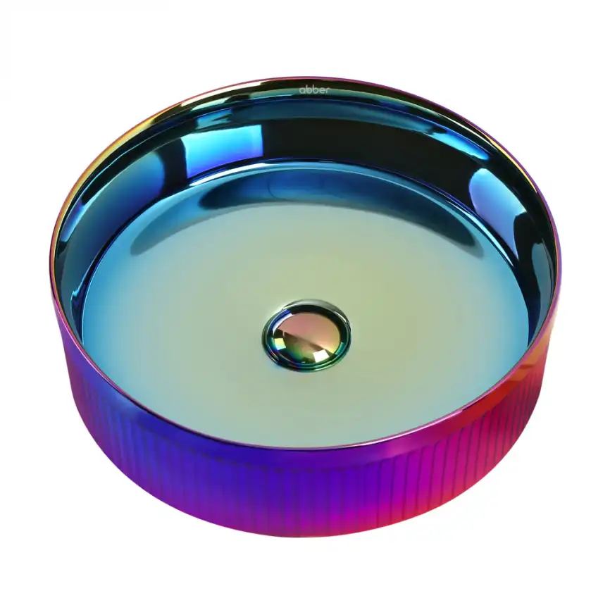 Раковина накладная ABBER BEQUEM 41,5х41,5х12 AC2114Regen, круглая, хамелеон фото 5