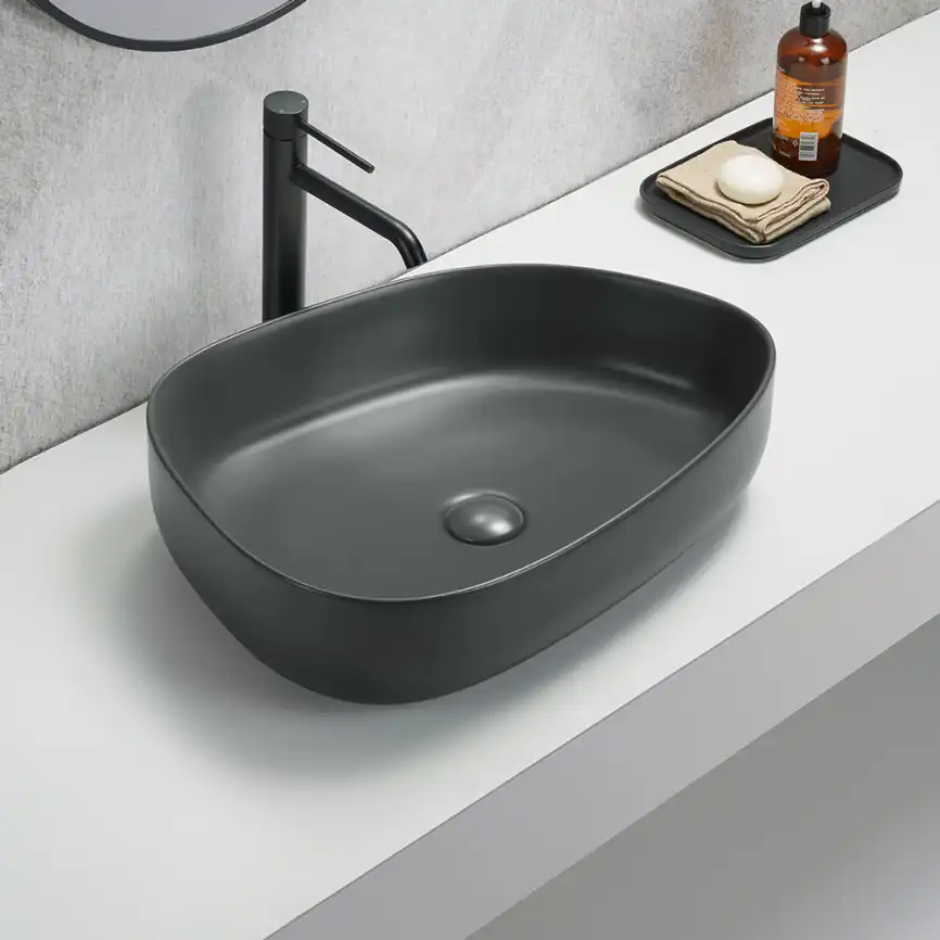 Раковина AVS Линда 55x40 темно-серая матовая фото 2