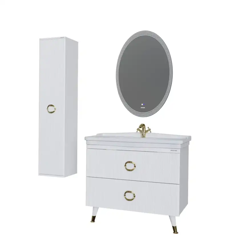 Тумба под раковину Grossman Атрио 105 напольная, белая глянцевая (1010501) фото 3