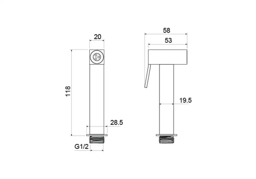 Гигиеническая лейка Aquatek  AQ2058MB, Черный матовый фото 2