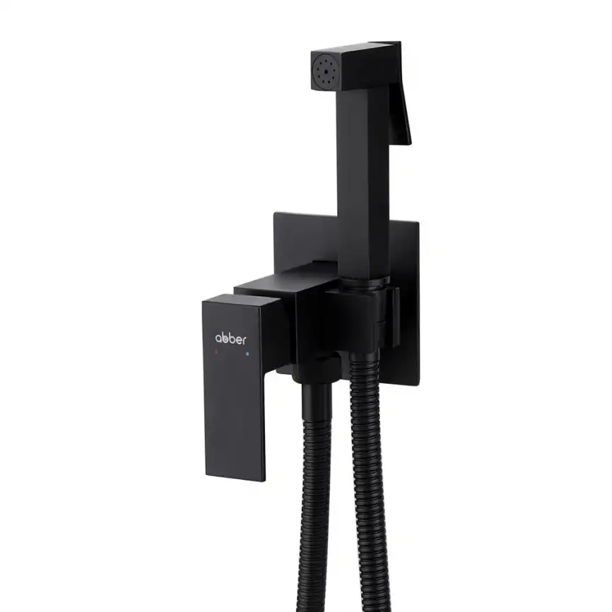 Смеситель ABBER Daheim AF8226B с гигиеническим душем, черный матовый фото 1