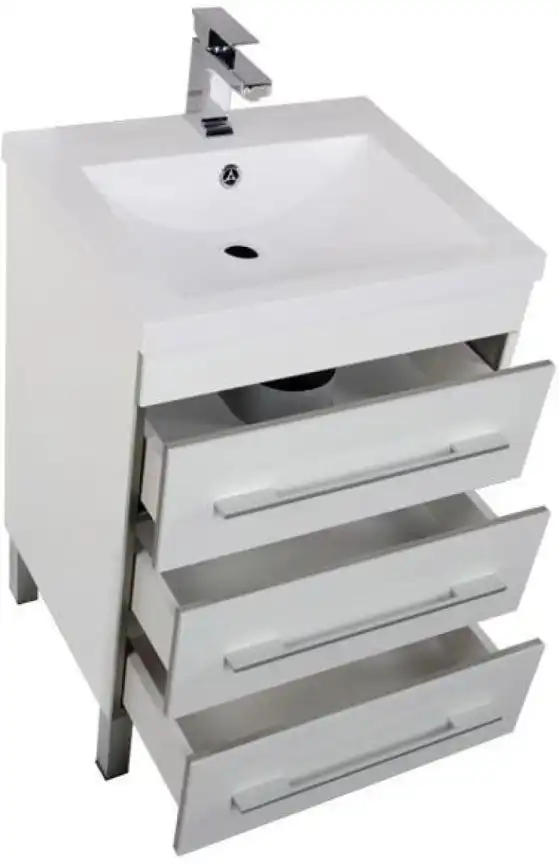 Тумба под раковину Aquanet Верона 58 белый (напольная 3 ящика) 178253 фото 4