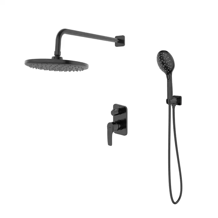 Душевая система IDDIS Ray RAYBL02i67 для душа встраиваемая цвет, Матовый черный фото 1