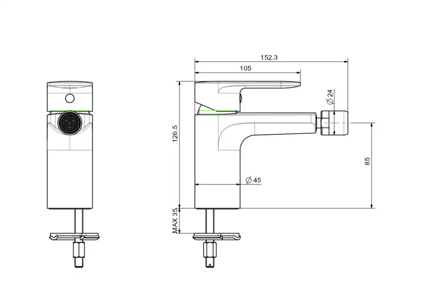 Смеситель для биде Aquatek Ника AQ1818CR, Хром фото 2