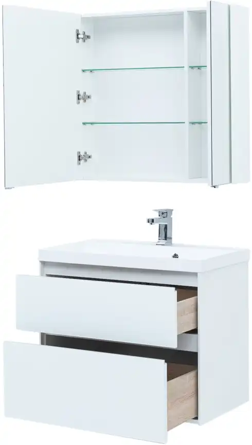 Тумба под раковину Aquanet Гласс 80 белый 238361 фото 8