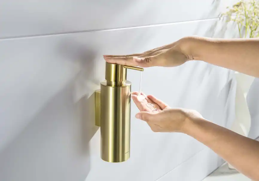 Дозатор для жидкого мыла Aquatek Оберон AQ4205BG, Золото матовое фото 3