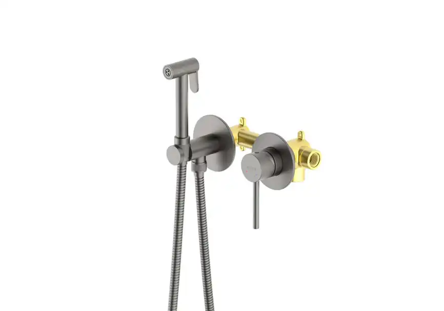 Смеситель с гигиеническим душем Aquatek Европа AQ1319BGM, Оружейная сталь фото 3