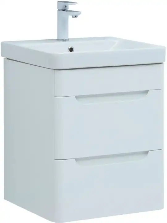 Тумба под раковину Aquanet София 50 белый глянец (2 ящика) 274171 фото 1