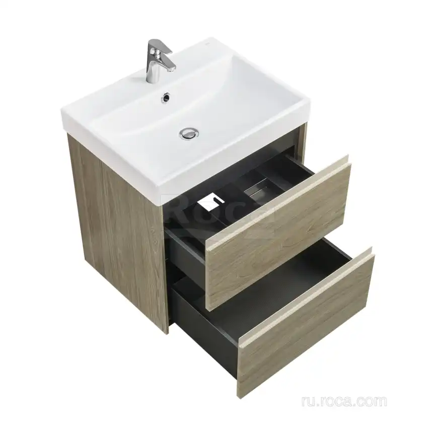 Тумбы под раковину Roca Ona 60 A857613511 подвесная, цвет, Вяз темный фото 3