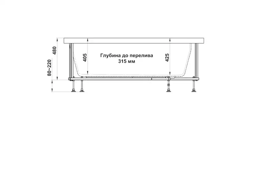 Акриловая ванна Bas Сагра NEW 160х90 R без гидромассажа фото 4