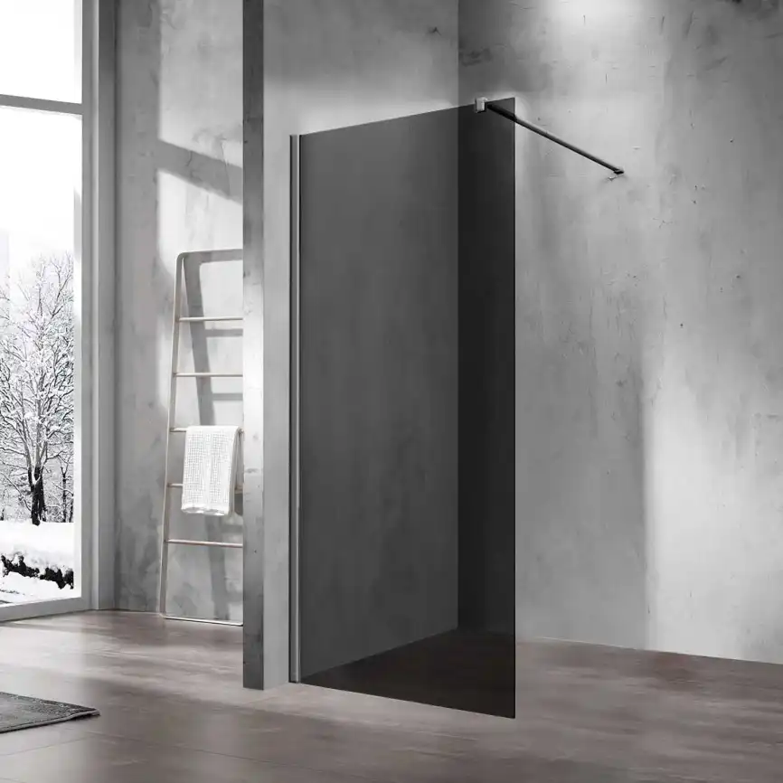 Душевая перегородка Vincea Walk in 110 VSW-1H110CGGM, профиль вороненая сталь, стекло тонированное фото 1