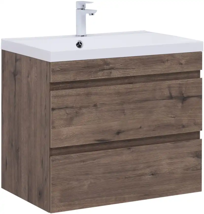 Тумба под раковину Aquanet Нота New 75 дуб веллингтон табак 334192 фото 1