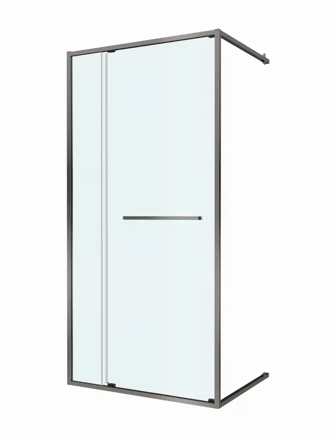 Душевая дверь CEZARES LUX-B-FS-11-100-C-GM прозрачное стекло, профиль Оружейная сталь фото 11