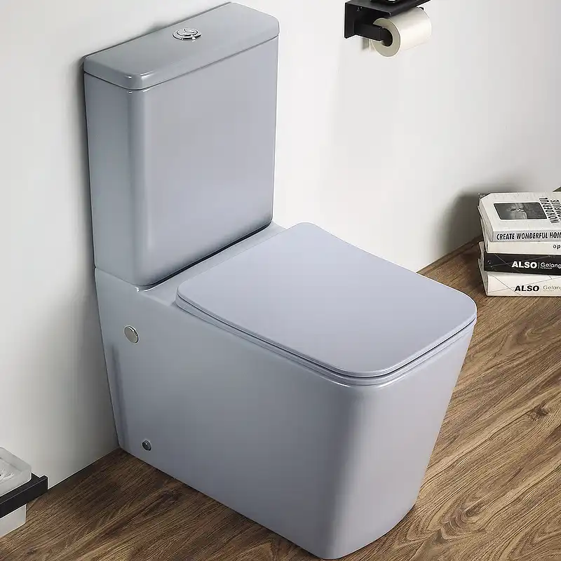 Унитаз-компакт CeramaLux 2170AXMHL, безободковый, с бачком и сидением микролифт Голубой матовый фото 1