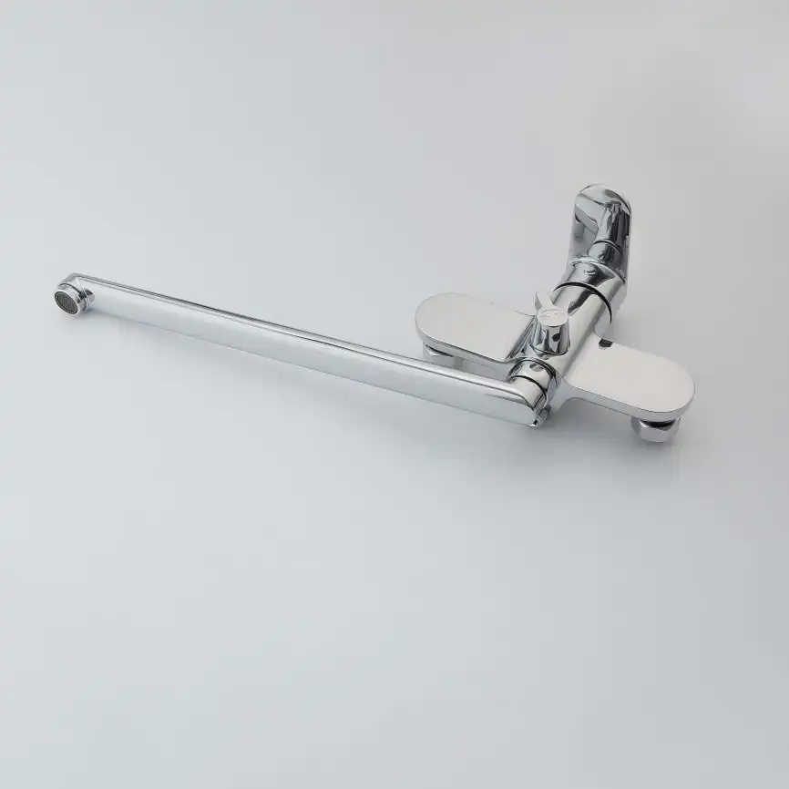 Смеситель для ванны Aquatek Ника AQ1842CR с длинным изливом, Хром фото 6