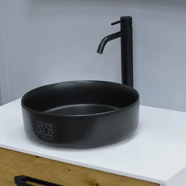 Раковина AVS Джули 36х36 черная матовая фото 6