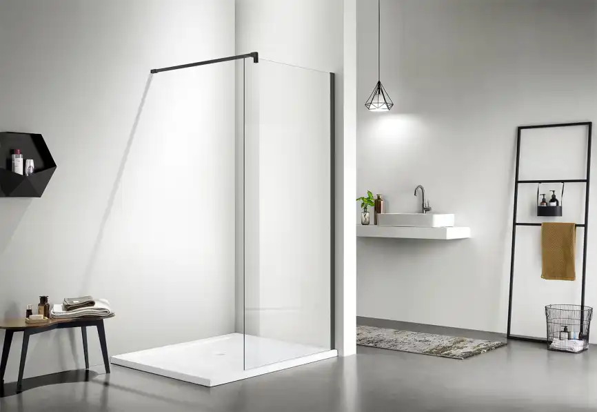 Душевая перегородка Azario 120 AZ-NAR6310 1200 Black, профиль черный, стекло Прозрачное фото 1