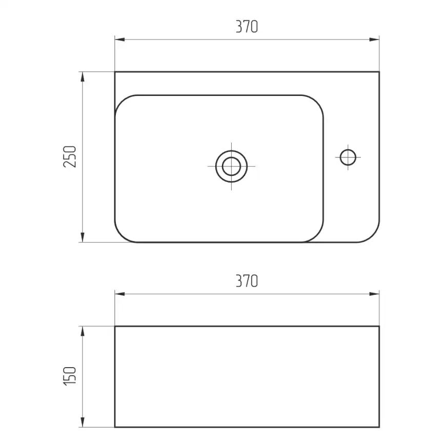 Рукомойник AVS Грэйс 37x25 R, голубой матовый фото 4