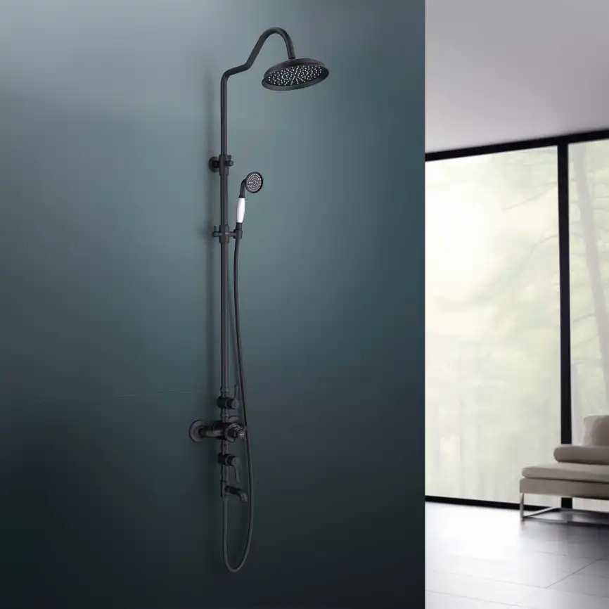 Душевая система Aquatek КЛАССИК AQ2543MB с термостатом, Черный матовый фото 10