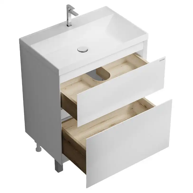 Тумба под раковину Grossman Меркадо 70 напольная, белая матовая (107072) фото 2