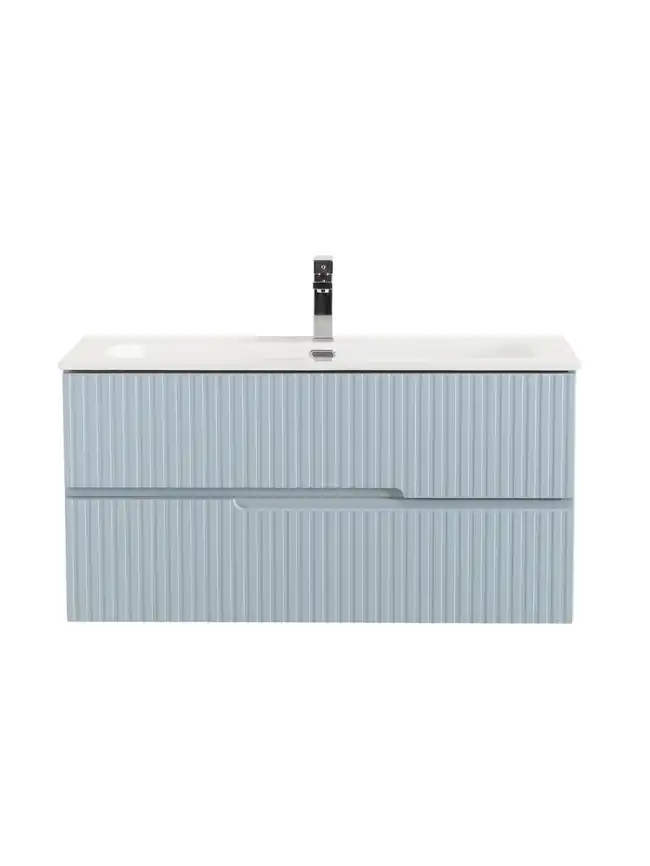 Тумба под раковину Cezares DUET-N 100 см, DUET-N-1000-2C-SO-APR-P , Голубой жемчужный фото 1