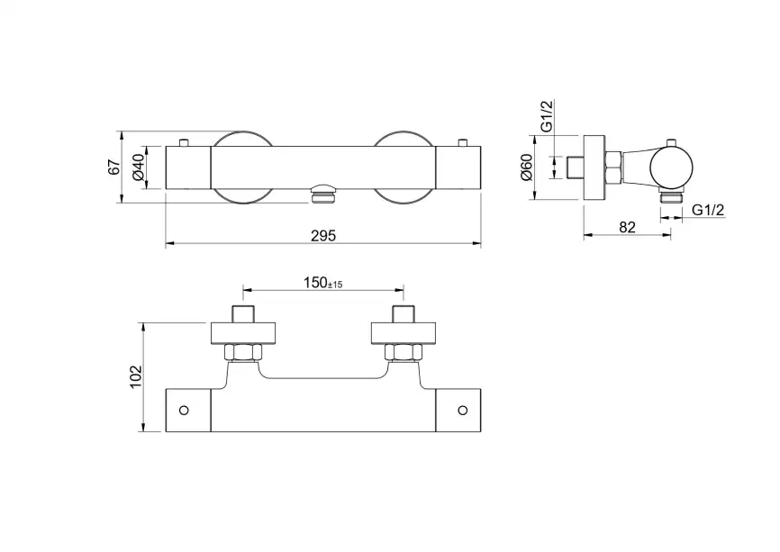 Смеситель для душа Aquatek Европа AQ1363BGM термостатический, Оружейная сталь фото 2
