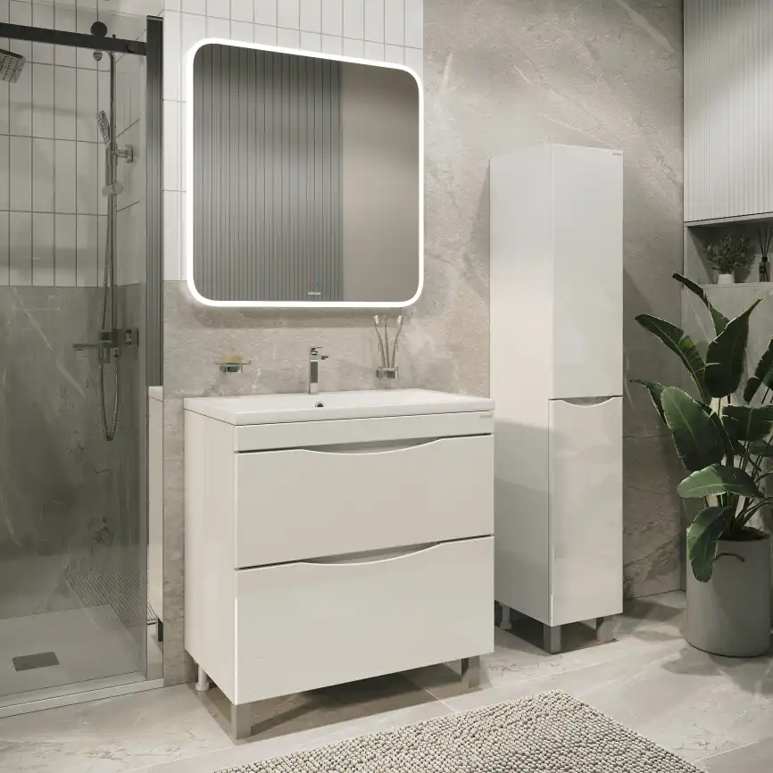 Тумба под раковину Grossman Виста 75 напольная, белая глянцевая (107565) фото 4