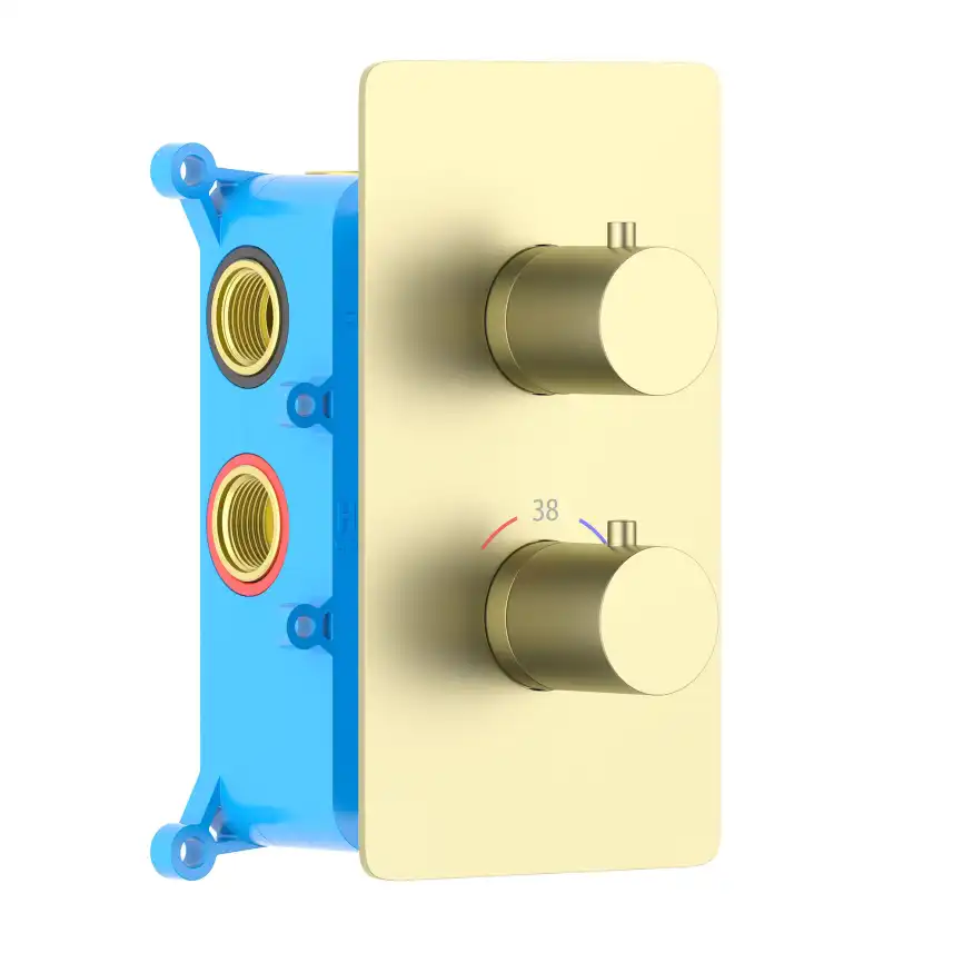 Смеситель для ванны Aquatek Европа AQ1393BG термостатический, Золото матовое фото 1