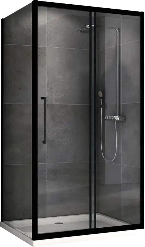 Душевой уголок ABBER Schwarzer Diamant 140х90 см, AG30140BH-S90B, профиль черный, стекло прозрачное фото 1