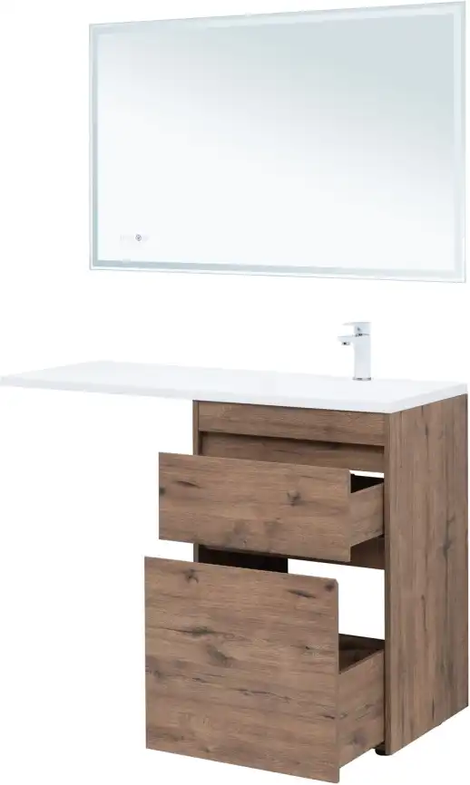 Тумба под раковину Aquanet Токио 120/58 дуб веллингтон (напольная 2 ящика) 333648 фото 9