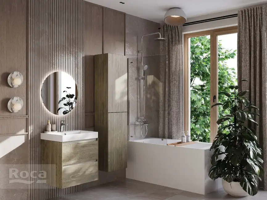 Тумбы под раковину Roca Ona 60 A857613511 подвесная, цвет, Вяз темный фото 8