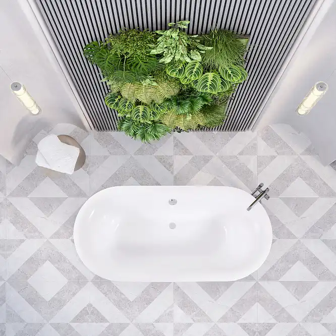 Ванна из литьевого мрамора  Aqua de Marco VALENCIA 170х83 Белая 1175WVAL фото 2