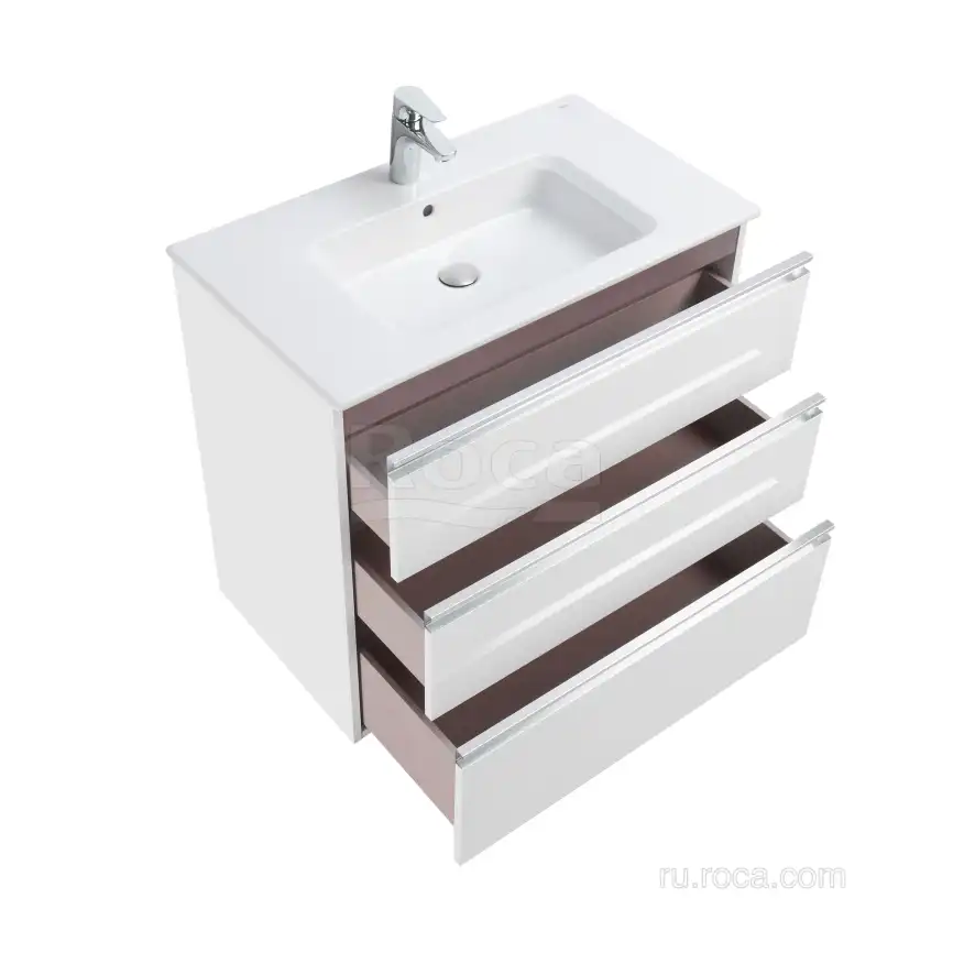 Тумбы под раковину Roca The Gap 80 A857406806 подвесная, цвет, Белый глянец фото 5