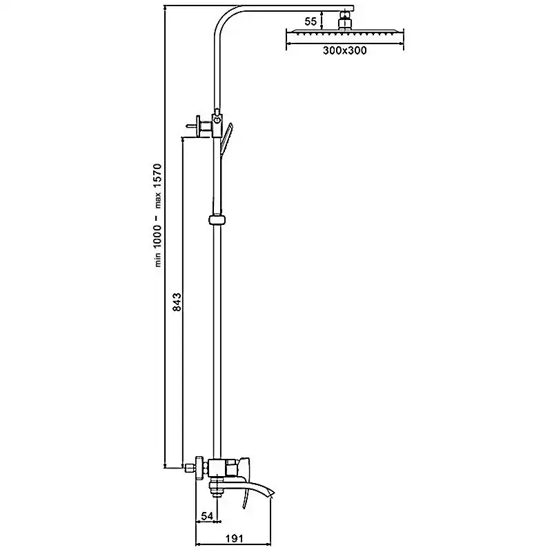 Душевая система Gappo G2407-6 с поворотным изливом, Черный матовый фото 11