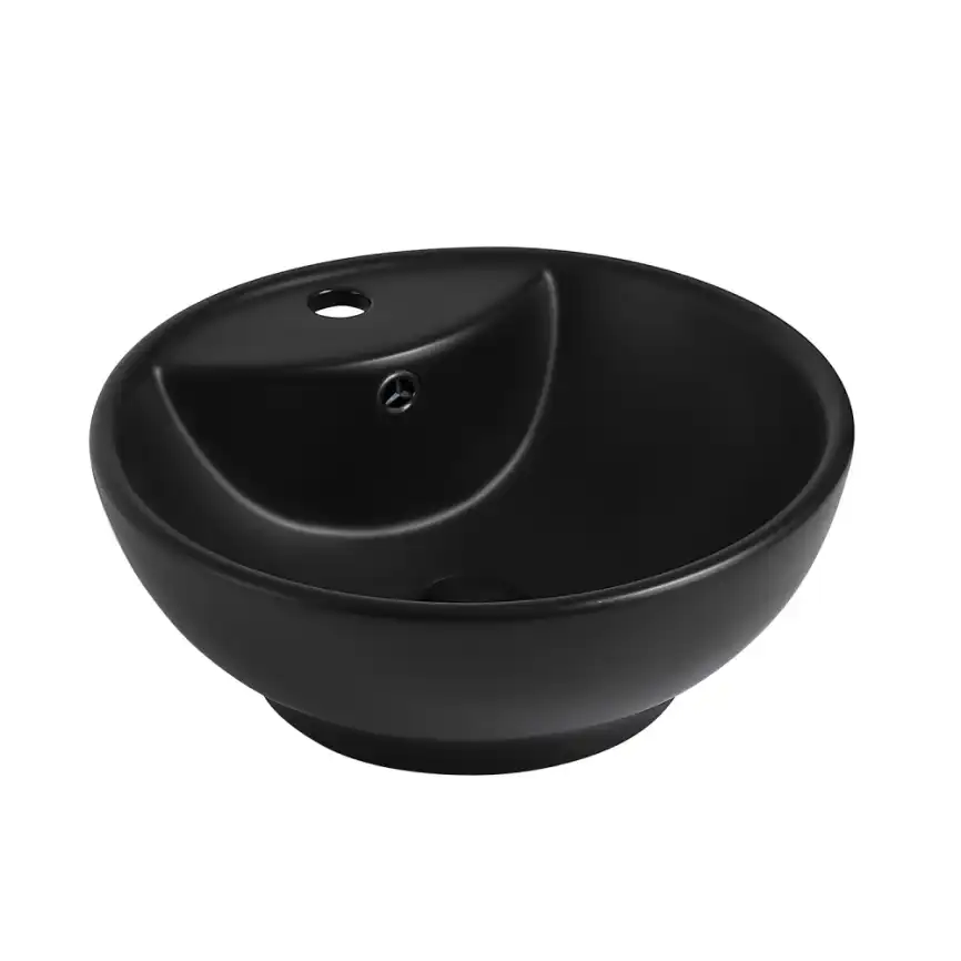Раковина накладная ABBER BEQUEM 46х46х17,5 AC2101MB, круглая, черная матовая фото 1