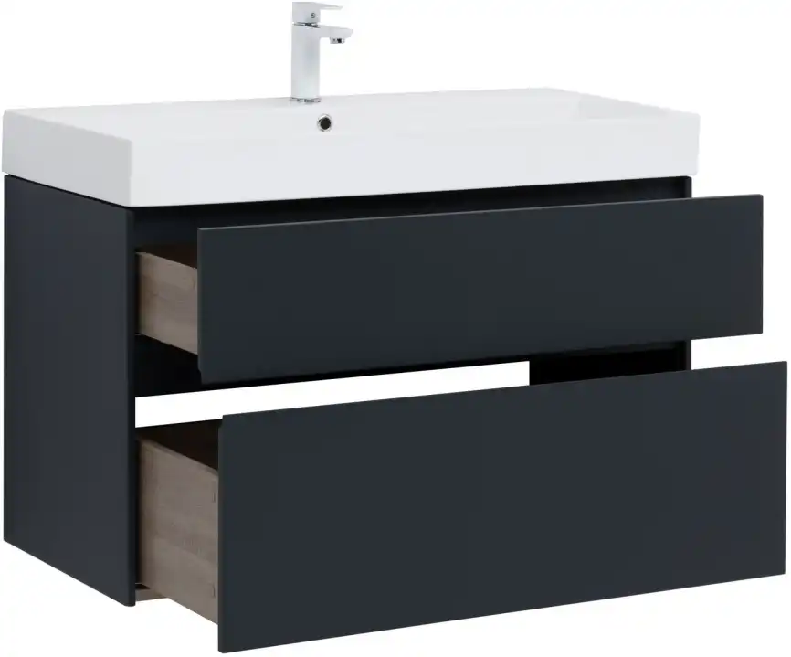 Тумба под раковину Aquanet Бруклин 100 антрацит матовый 310139 фото 7