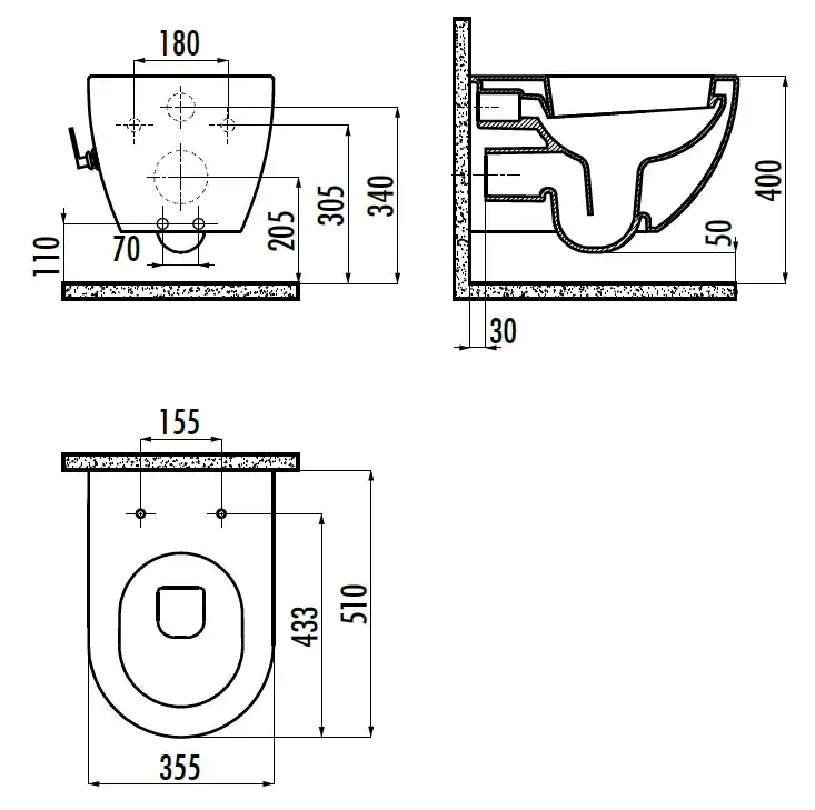 Унитаз подвесной с биде Creavit Free FE320-34CB00E-0001 с сиденьем микролифт Белый фото 2