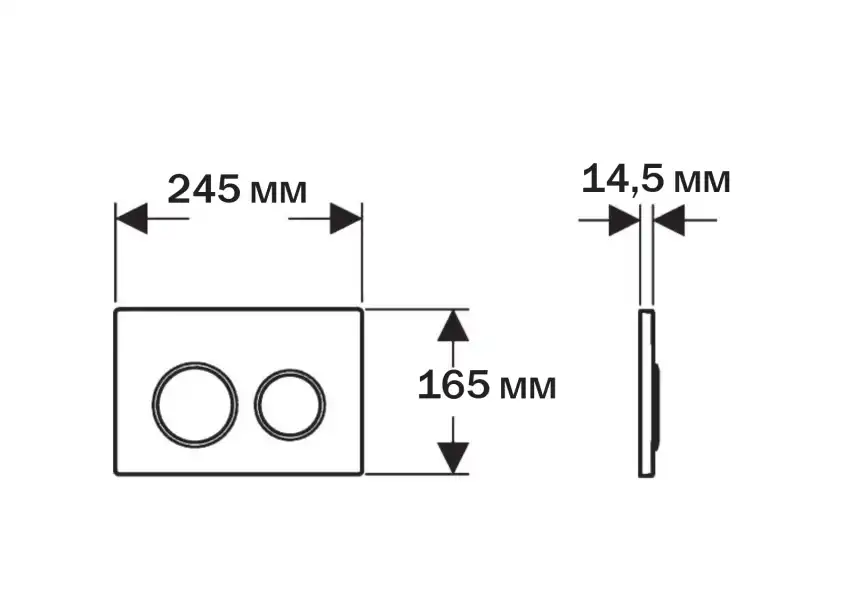 Кнопка смыва Aquatek PNS-0000013, Хром матовый фото 2