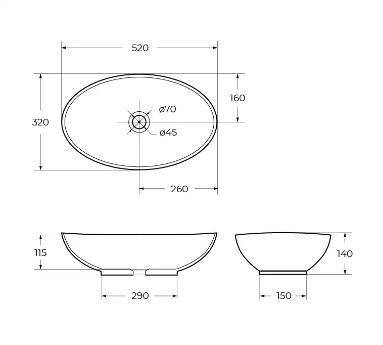 Раковина накладная BelBagno 530х330х140 BB1147, цвет Белый фото 7