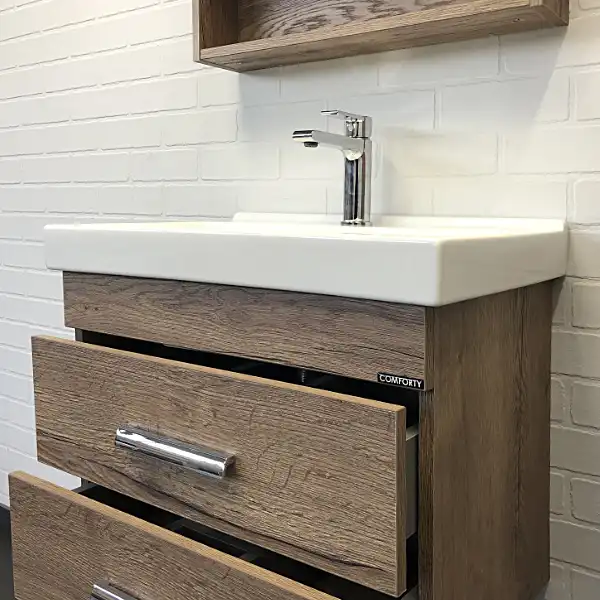 Тумба с умывальником Comforty Никосия 60П Дуб темный, 00-00008853 фото 3