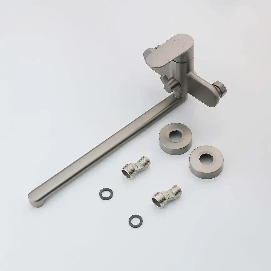 Смеситель для ванны Aquatek Ника AQ1842BGM с длинным изливом, Оружейная сталь фото 5