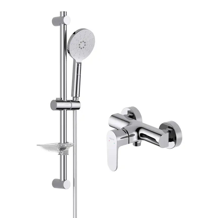 Смеситель для душа Aquatek Оберон AQ1232CR, с душевым гарнитуром однорычажный, Хром фото 1