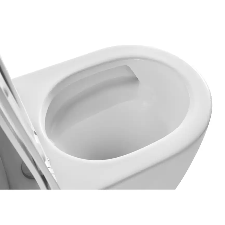 Унитаз напольный Azario LUMA TORNADO FLUSHING AZ-1253ST безободковый, смыв Торнадо, с бачком и сидением микролифт, Белый глянцевый фото 5